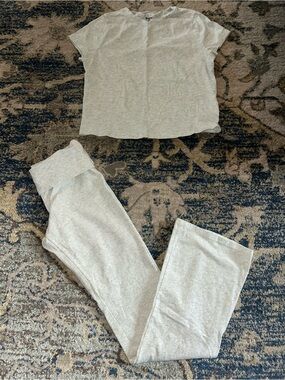 No Boundaries Light Gray Foldover Leggings Set